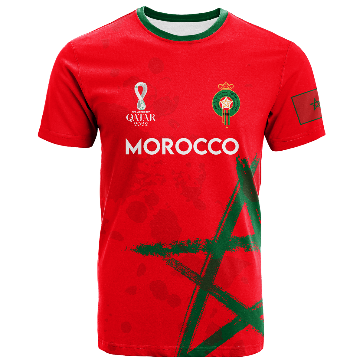 Custom Morocco T Shirt Football 2022 LT2 - Wonder Print Shop