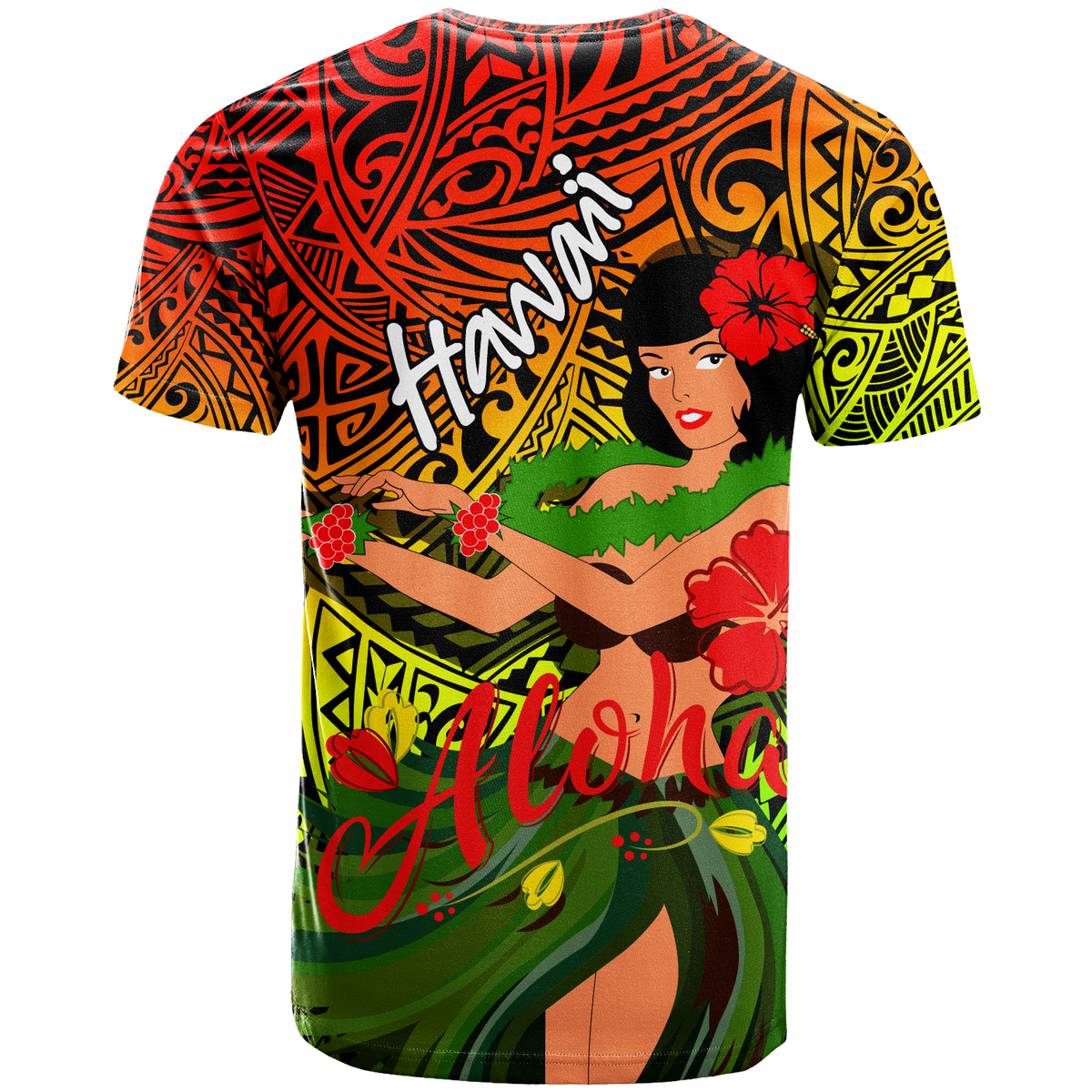 Hawaii Hula Girl Reggae T Shirt LT2 - Wonder Print Shop
