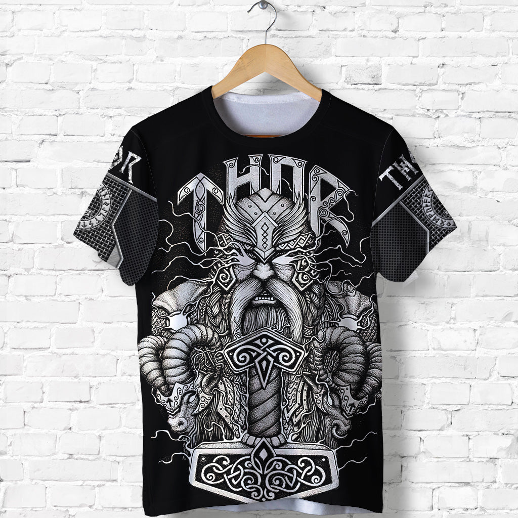 Viking T Shirt Thor and Hammer RLT12 - Wonder Print Shop