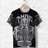 Viking T Shirt Thor and Hammer RLT12 - Wonder Print Shop