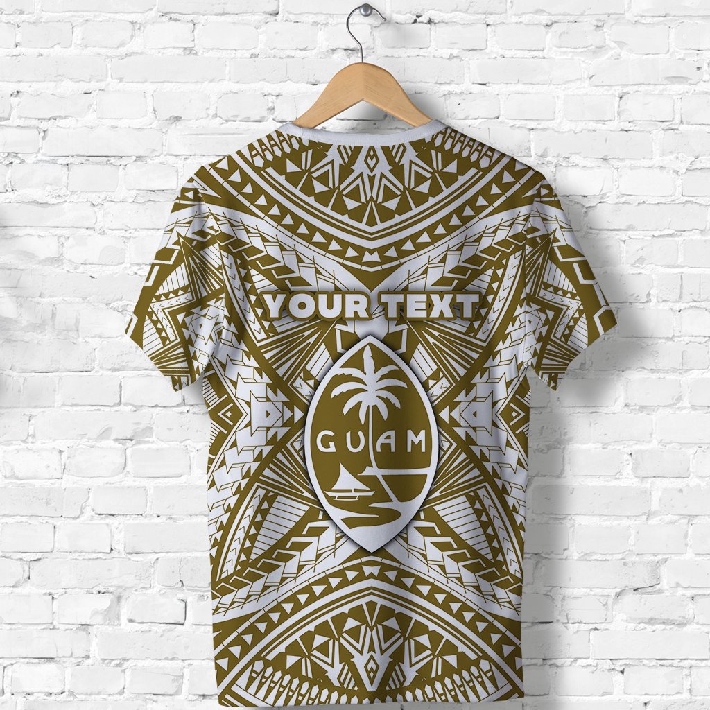 Custom Guam Rugby T Shirt Polynesian Patterns Gold Old LT16 - Wonder Print Shop