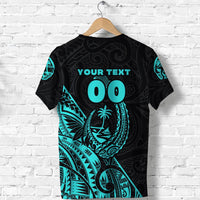 Custom Guam Rugby T Shirt Polynesian Patterns Style Turquoise LT16 - Wonder Print Shop