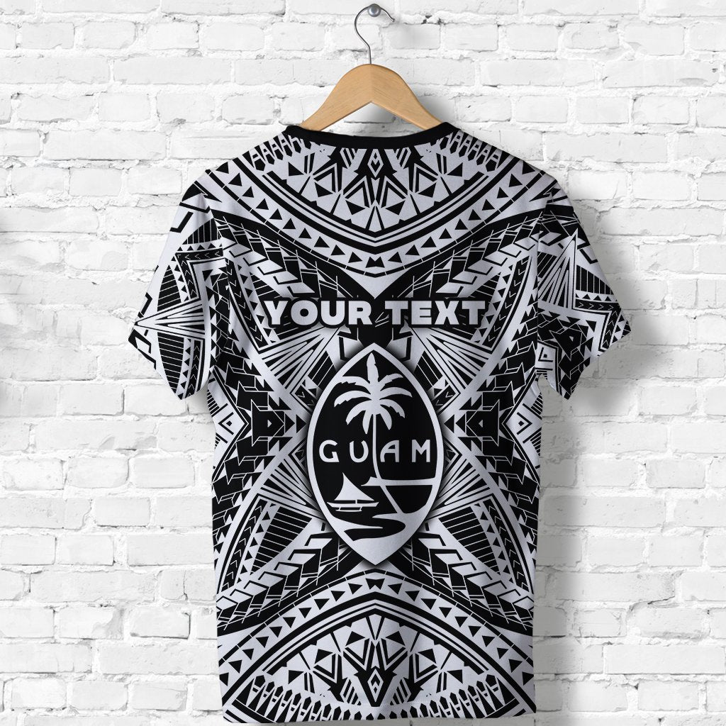 Custom Guam Rugby T Shirt Polynesian Patterns Black LT16 - Wonder Print Shop
