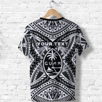 Custom Guam Rugby T Shirt Polynesian Patterns Black LT16 - Wonder Print Shop