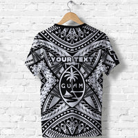 Custom Guam Rugby T Shirt Polynesian Patterns White LT16 - Wonder Print Shop
