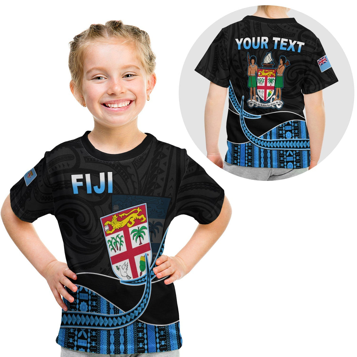 Custom Fiji Polynesian T Shirt KID Featured Fijian Lovers LT13 - Wonder Print Shop