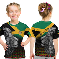 Custom Jamaica Lion T Shirt Jamaican Pattern Version Black LT13 - Wonder Print Shop
