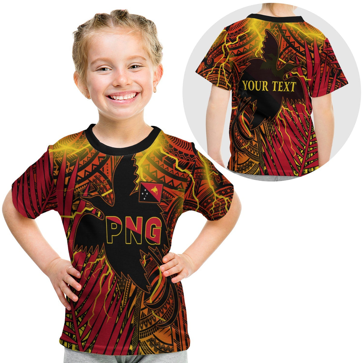 Custom Papua New Guinea T Shirt KID Style Stalwart Polynesian LT13 - Wonder Print Shop