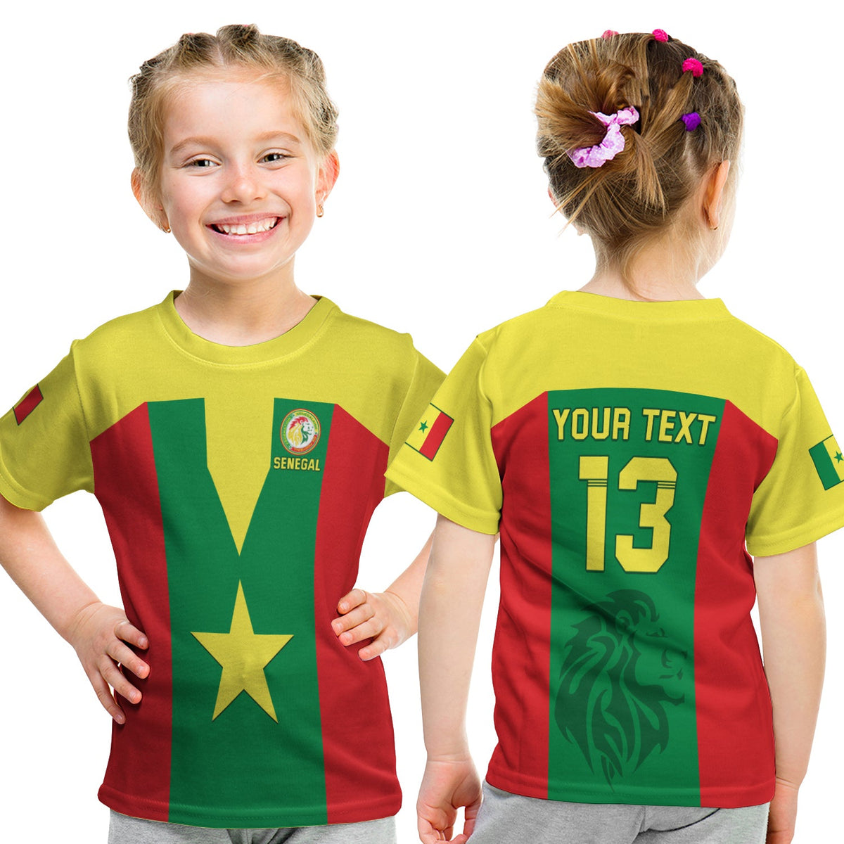 (Custom Text and Number) Senegal Football T Shirt KID Champion of Africa LT13 - Wonder Print Shop