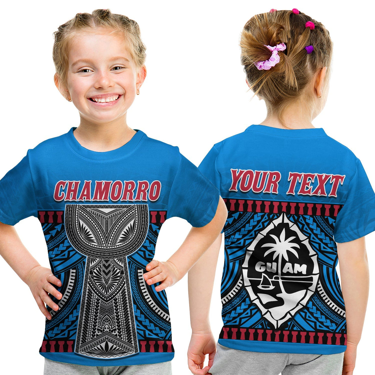 Custom Guam Chamorro T Shirt Latte Stone Blue Polynesian Haligi LT13 - Wonder Print Shop