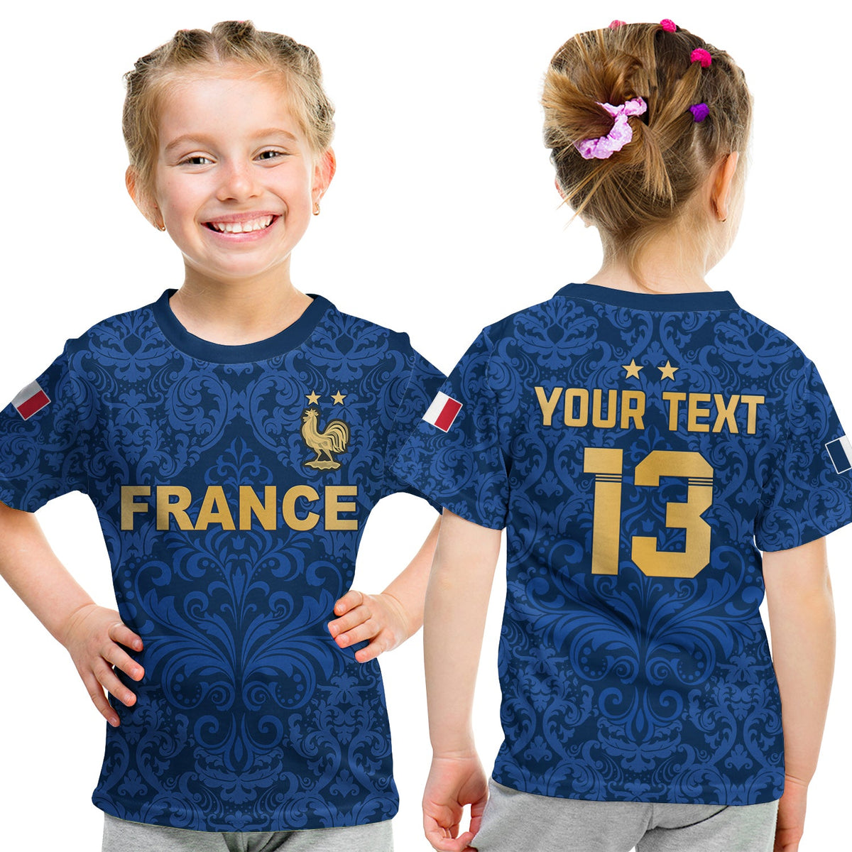 Custom France Football T Shirt Elegant Lily World Cup Les Bleus Le Champion LT13 - Wonder Print Shop