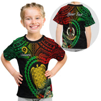 Custom Vanuatu Heart Polynesian T Shirt KID Turtle Sand Drawings LT13 - Wonder Print Shop