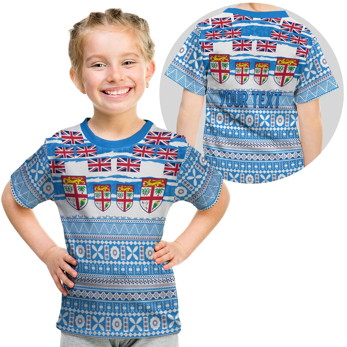 Custom Fiji Polynesian T Shirt KID Fijian Tropical Flowers LT13 - Wonder Print Shop