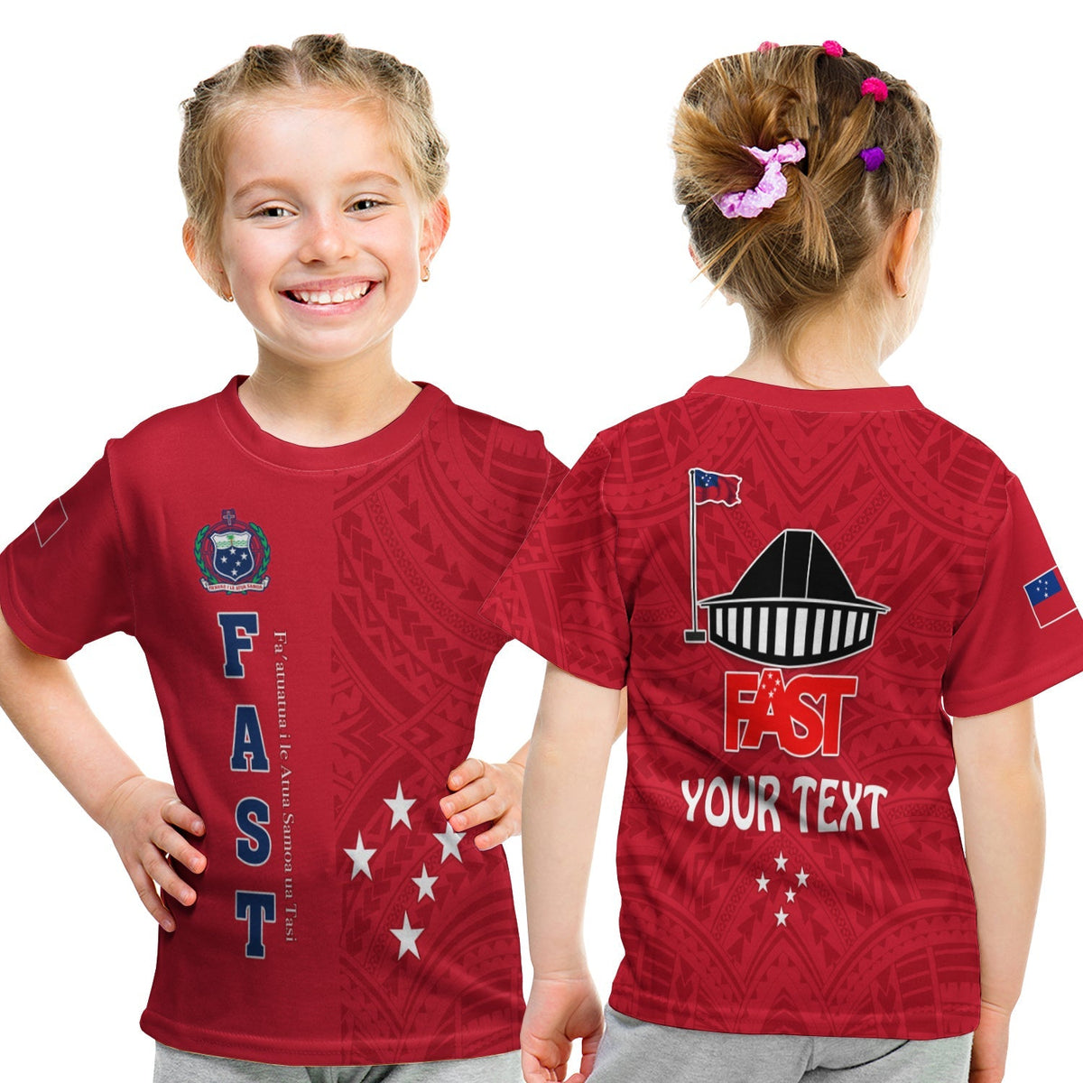 Custom F.A.S.T Samoa T Shirt KID We Ready Polynesian Samoan LT13 - Wonder Print Shop