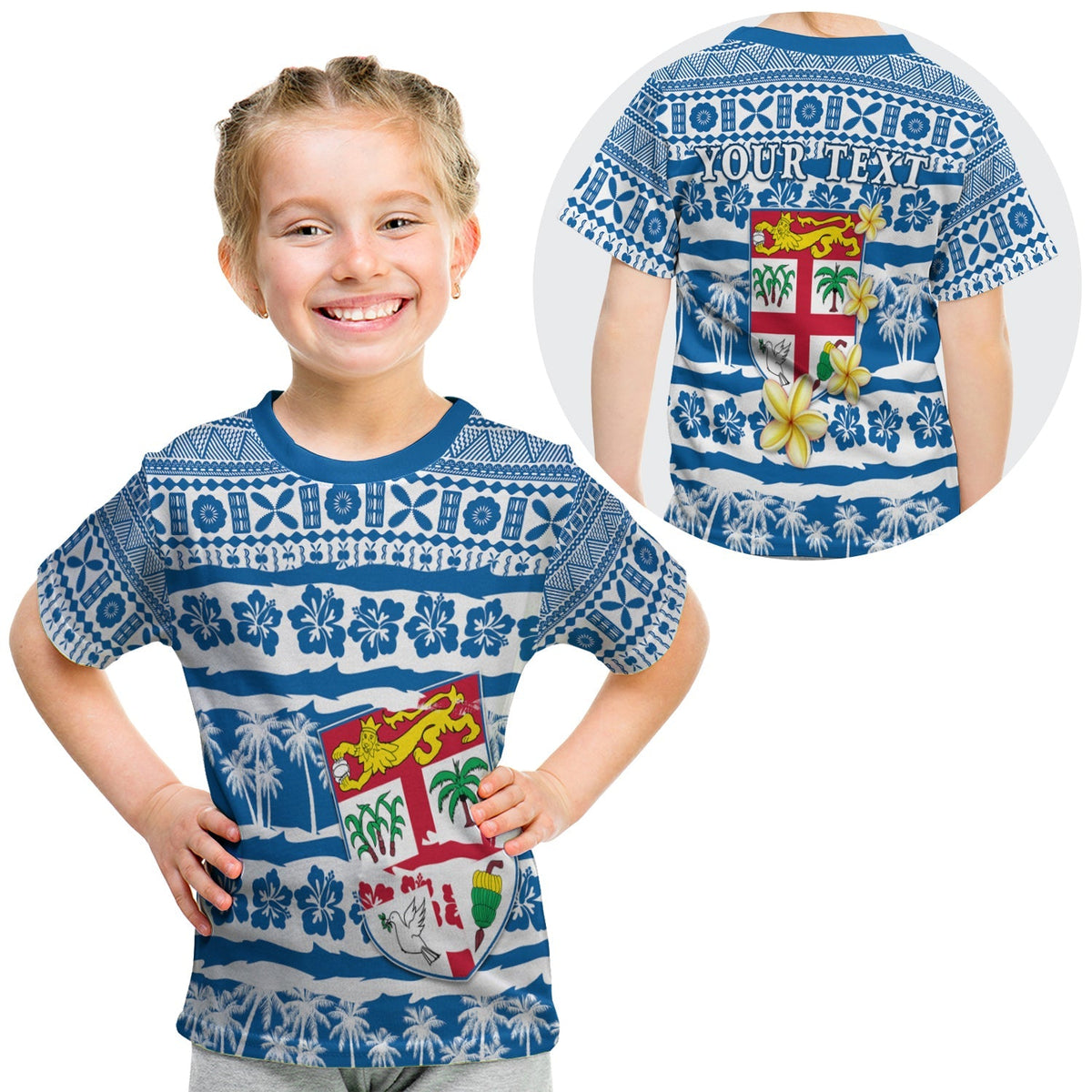Custom Fiji Polynesian T Shirt KID Fijian Tapa Pattern LT13 - Wonder Print Shop