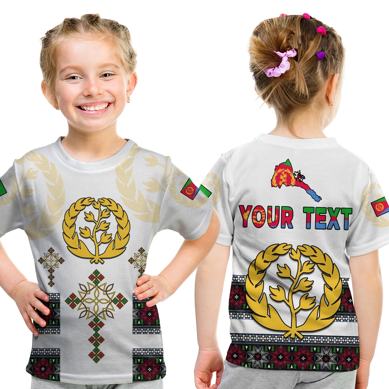 (Custom Personalised) Eritrea Cross T Shirt KID Independence Day Proud Eritrean LT13 - Wonder Print Shop