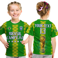 Custom Brazil Football Champions T Shirt Proud Selecao LT13 - Wonder Print Shop