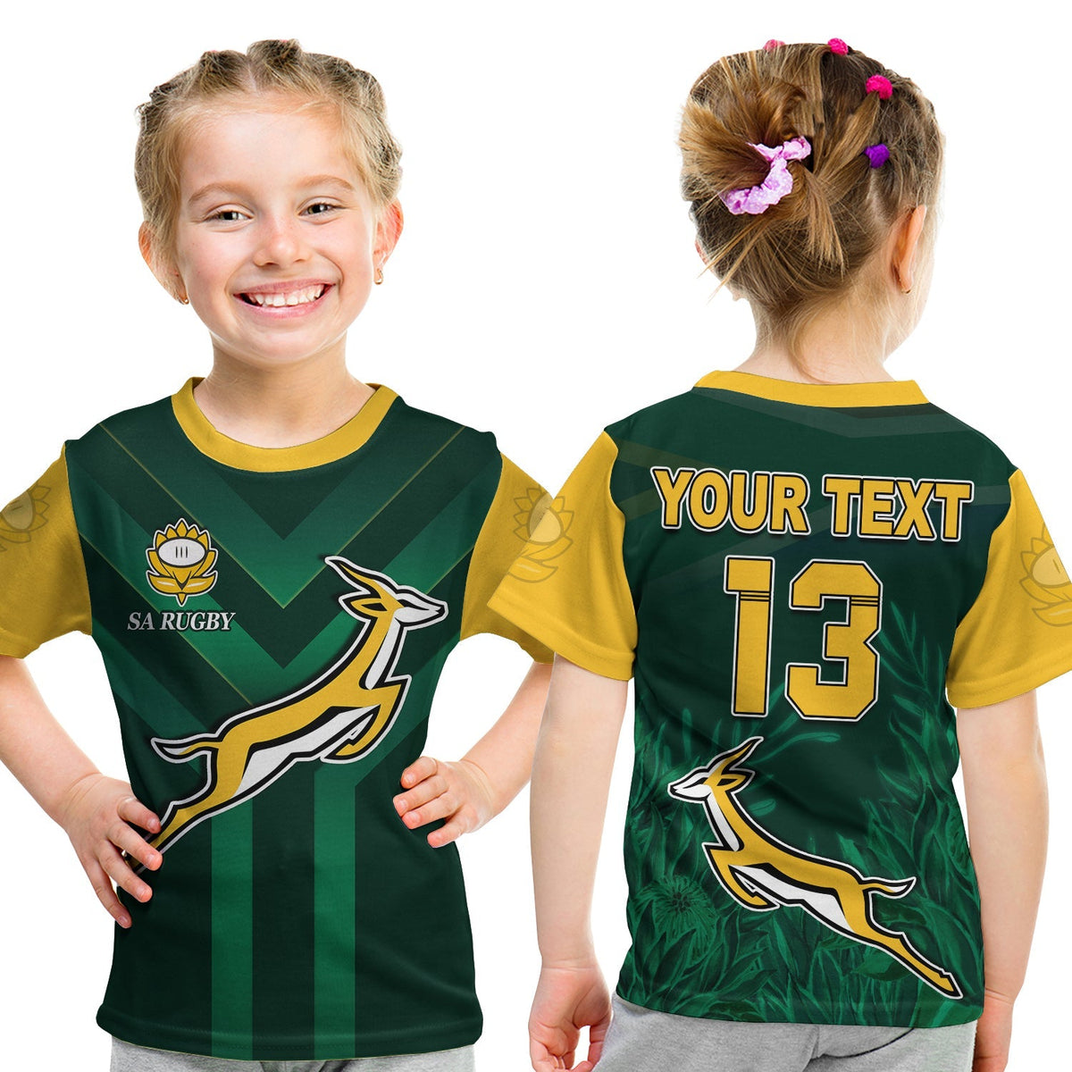 Custom South Africa Rugby T Shirt Springboks King Protea Go Bokke LT13 - Wonder Print Shop