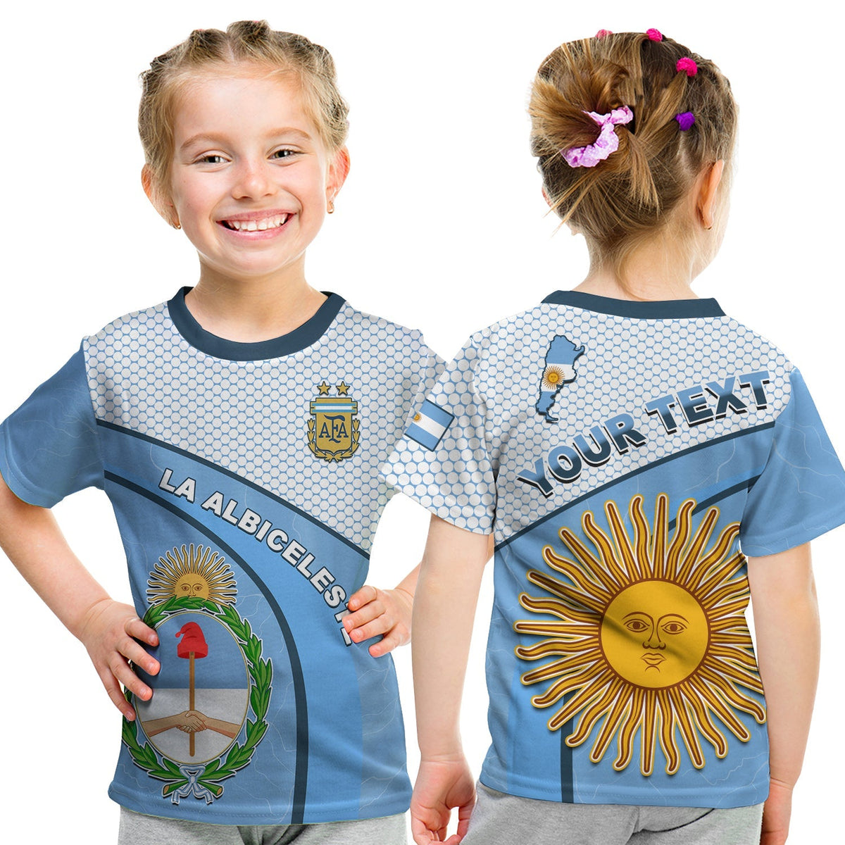Custom Argentina T Shirt Football 2022 Champions Blue Sky May Sun LT13 - Wonder Print Shop