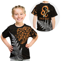 Custom Leo Zodiac Style Maori T Shirt KID Orange Lion LT13 - Wonder Print Shop