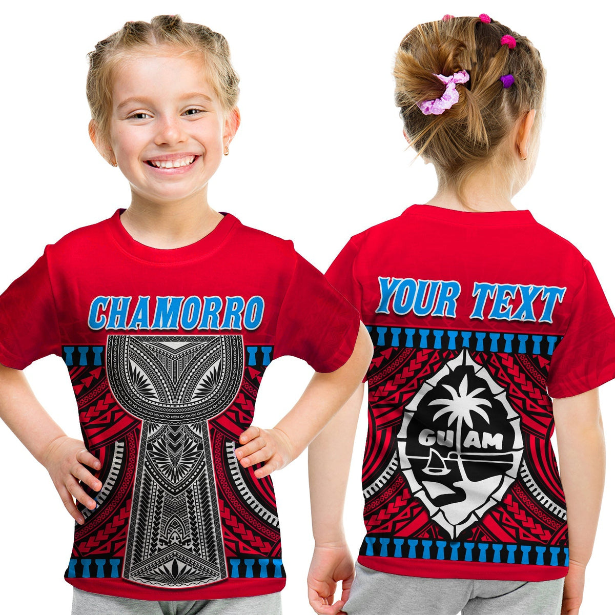 Custom Guam Chamorro T Shirt Latte Stone Red Polynesian Haligi LT13 - Wonder Print Shop
