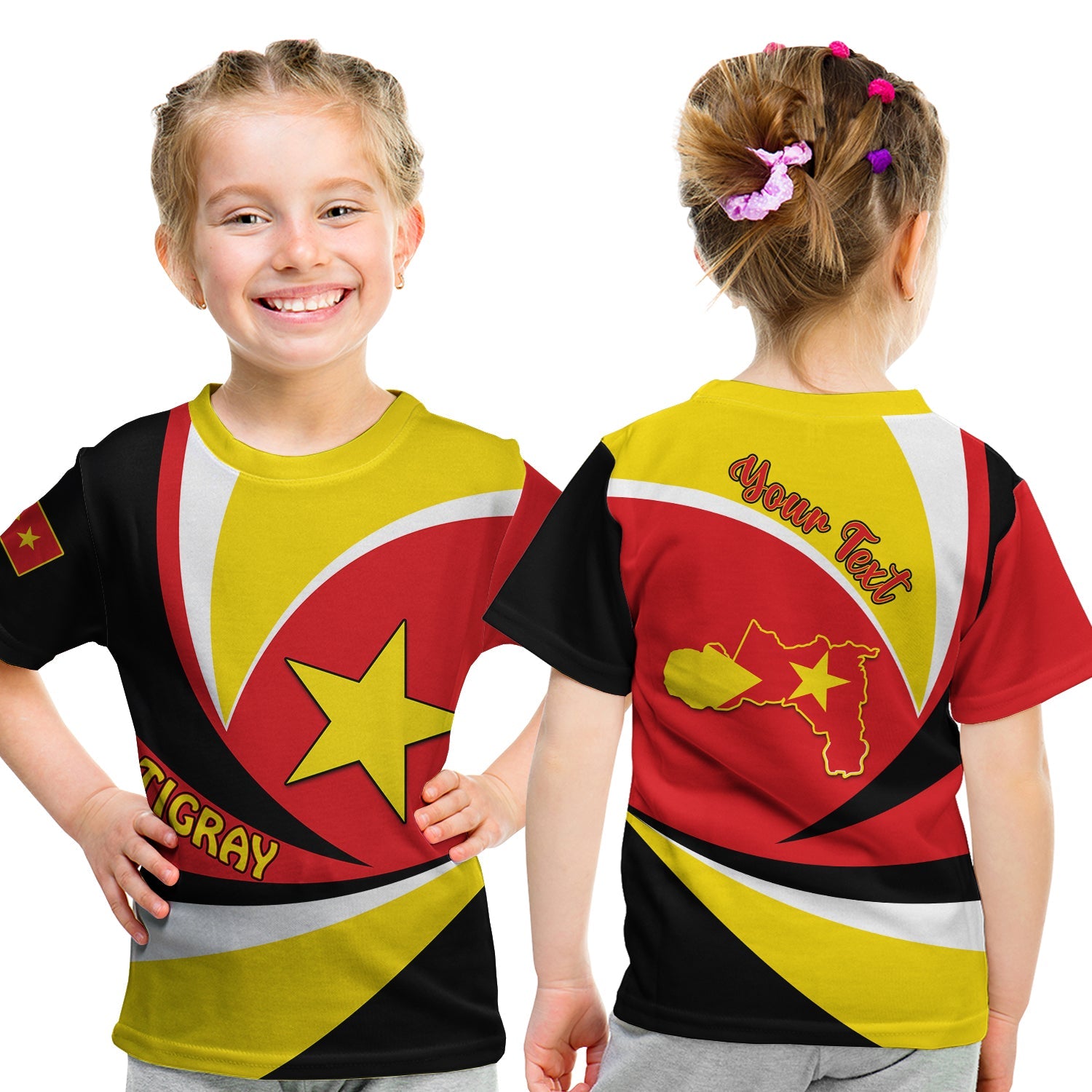(Custom Personalised) Tigray T Shirt KID Style Color Flag LT13 - Wonder Print Shop