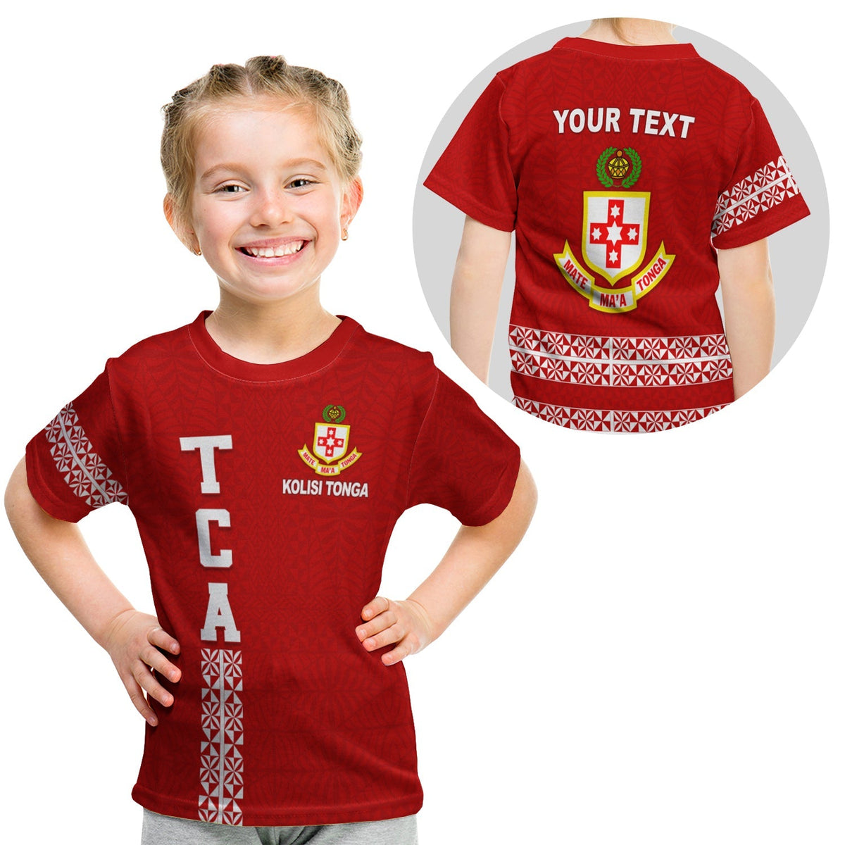 Custom Kolisi Tonga T Shirt KID TCA LT13 - Wonder Print Shop