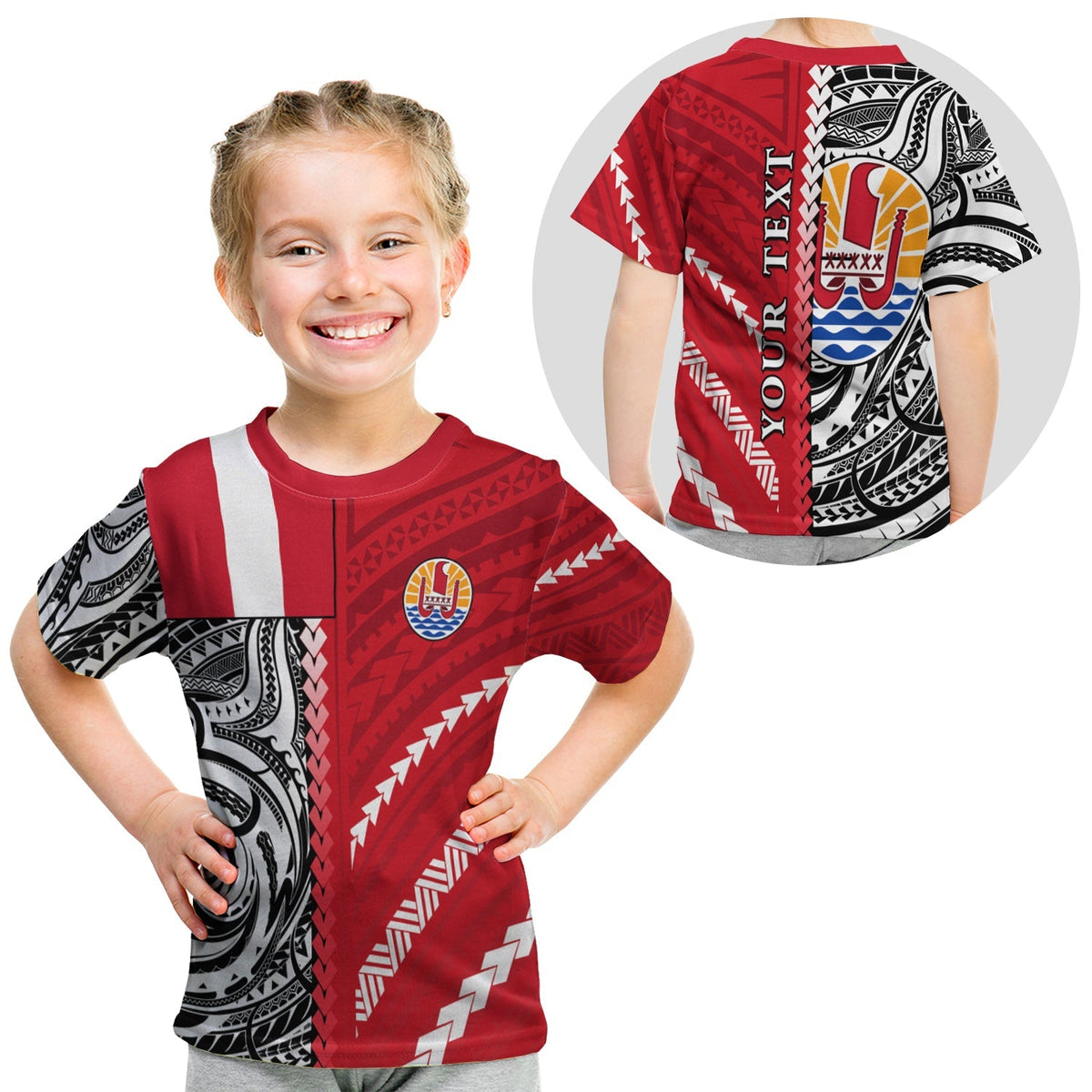 Custom Tahiti Unique T Shirt KID Polynesia Pattern LT13 - Wonder Print Shop