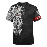 Custom Viking Clothing Viking Odin And Wolf Norse Mythology T Shirt RLT12 - Wonder Print Shop
