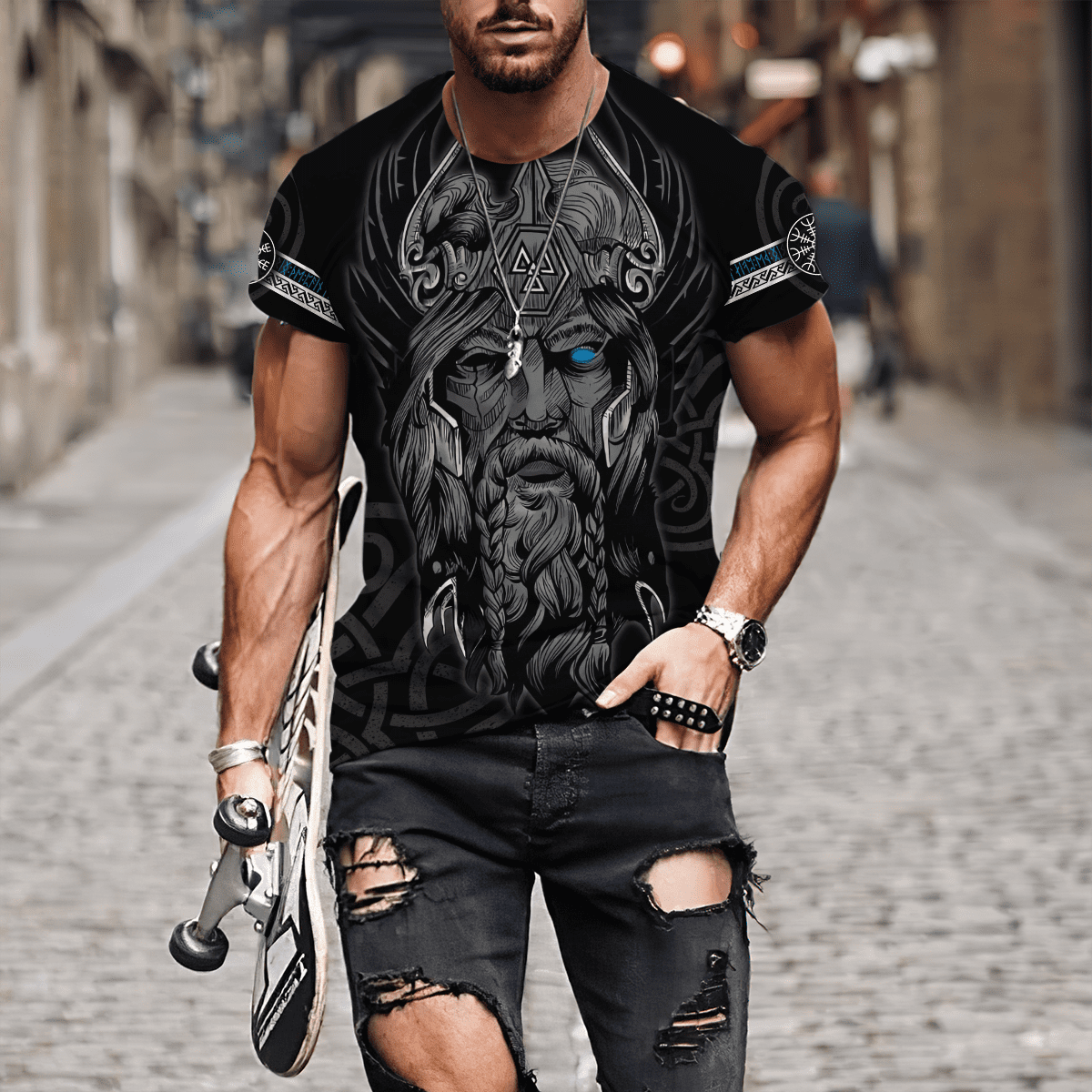 Viking Clothing Odin Viking T Shirt RLT12 - Wonder Print Shop