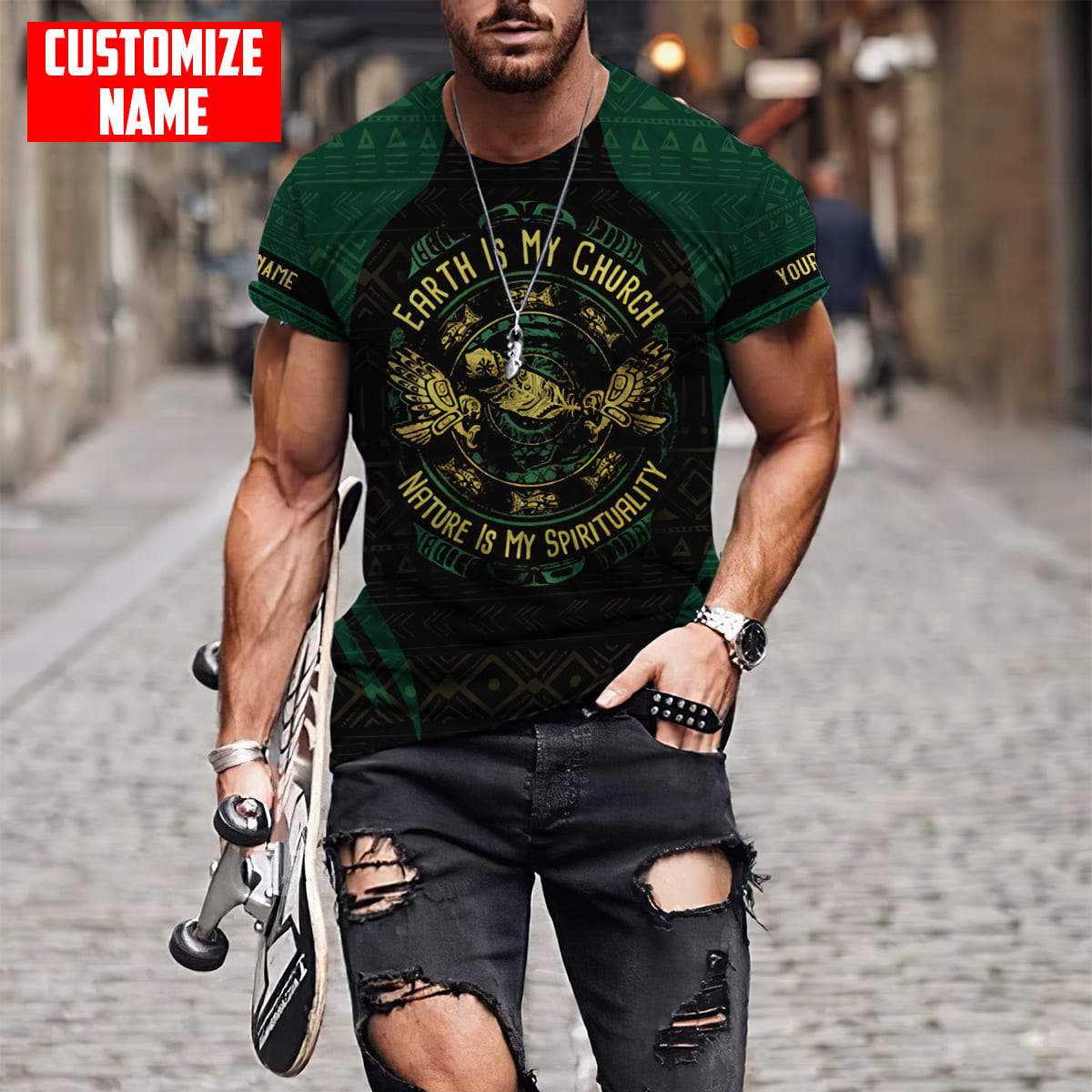 Customized name Native American Earth Is By Church Shirt T Shirt - Wonder Print Shop