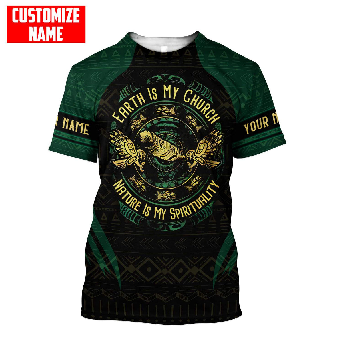 Customized name Native American Earth Is By Church Shirt T Shirt - Wonder Print Shop