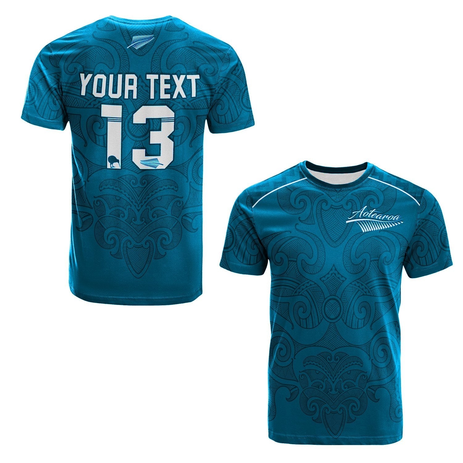 Custom Maori 2021 T Shirt Turquoise Aotearoa Tattoo Custom Text and Number LT13 - Wonder Print Shop