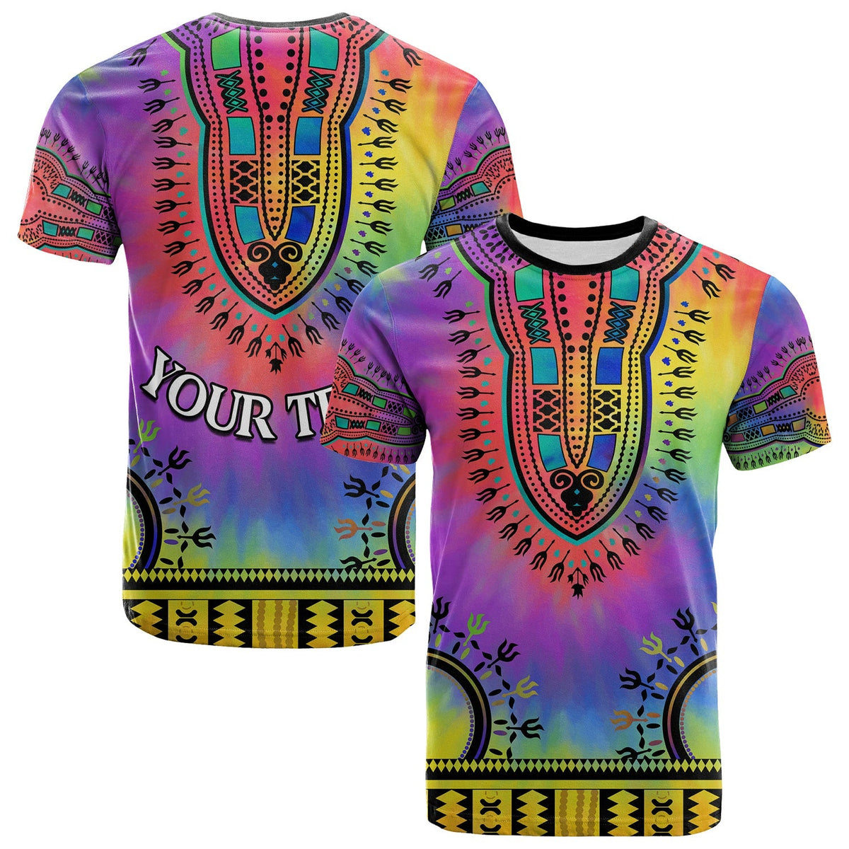 Custom Dashiki Tie Dye T Shirt African Pattern LT13 - Wonder Print Shop
