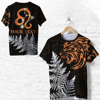 Custom Leo Zodiac Style Maori T Shirt Orange Lion LT13 - Wonder Print Shop