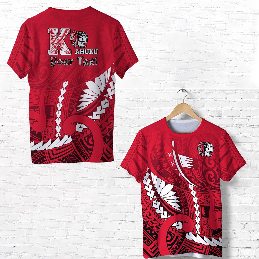 Custom Kahuku Hawaiian School T Shirt Enthusiasm Red Raiders LT13 - Wonder Print Shop