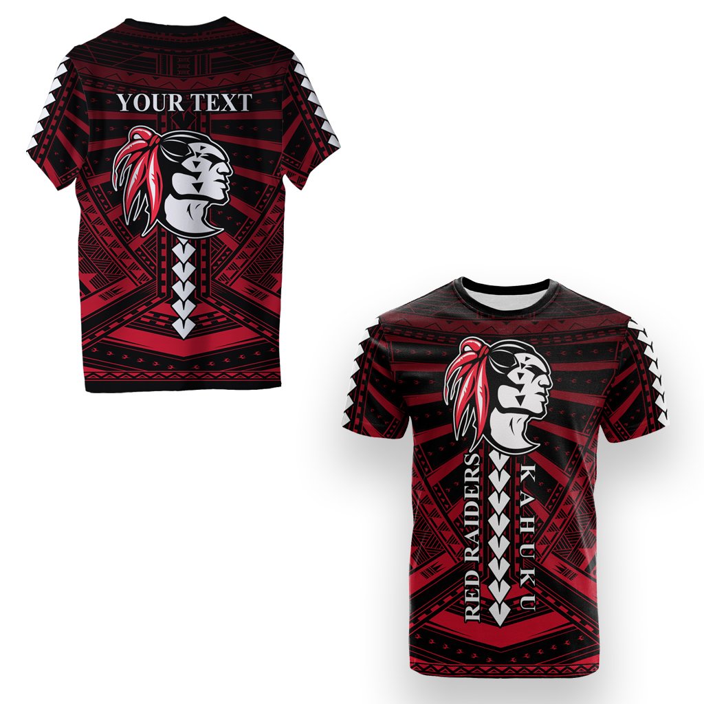 Custom Polynesian Red Raiders T Shirt Kahuku Hawaii School LT13 - Wonder Print Shop