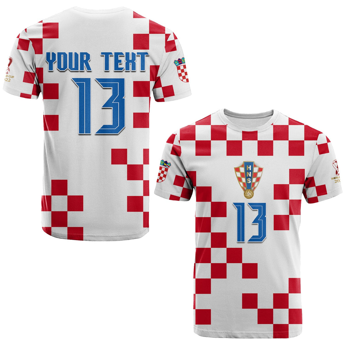 Custom Croatia Football T Shirt World Cup Champions 2022 Hrvatska LT13 - Wonder Print Shop
