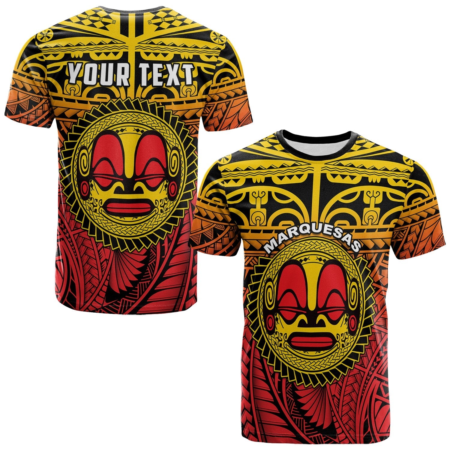 Custom Marquesas Islands T Shirt Mata Tiki Polynesian Pattern LT13 - Wonder Print Shop