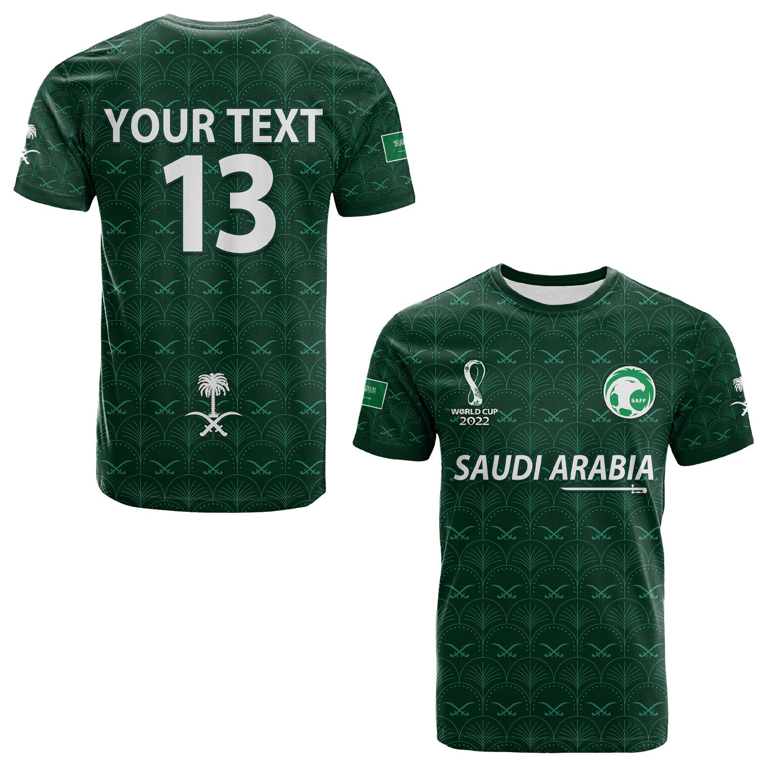 custom-text-and-number-saudi-arabia-football-t-shirt-saudi-green-falcon-champions-2022-world-cup