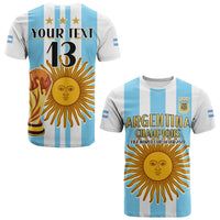 Custom Argentina Football T Shirt FIFA 2022 World Cup Champions LT13 - Wonder Print Shop