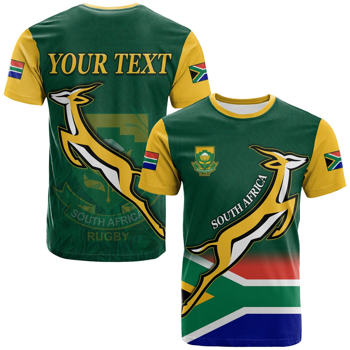 Custom South Africa Rugby T Shirt Springboks Champion Bokke African Pattern Go Bokke LT13 - Wonder Print Shop