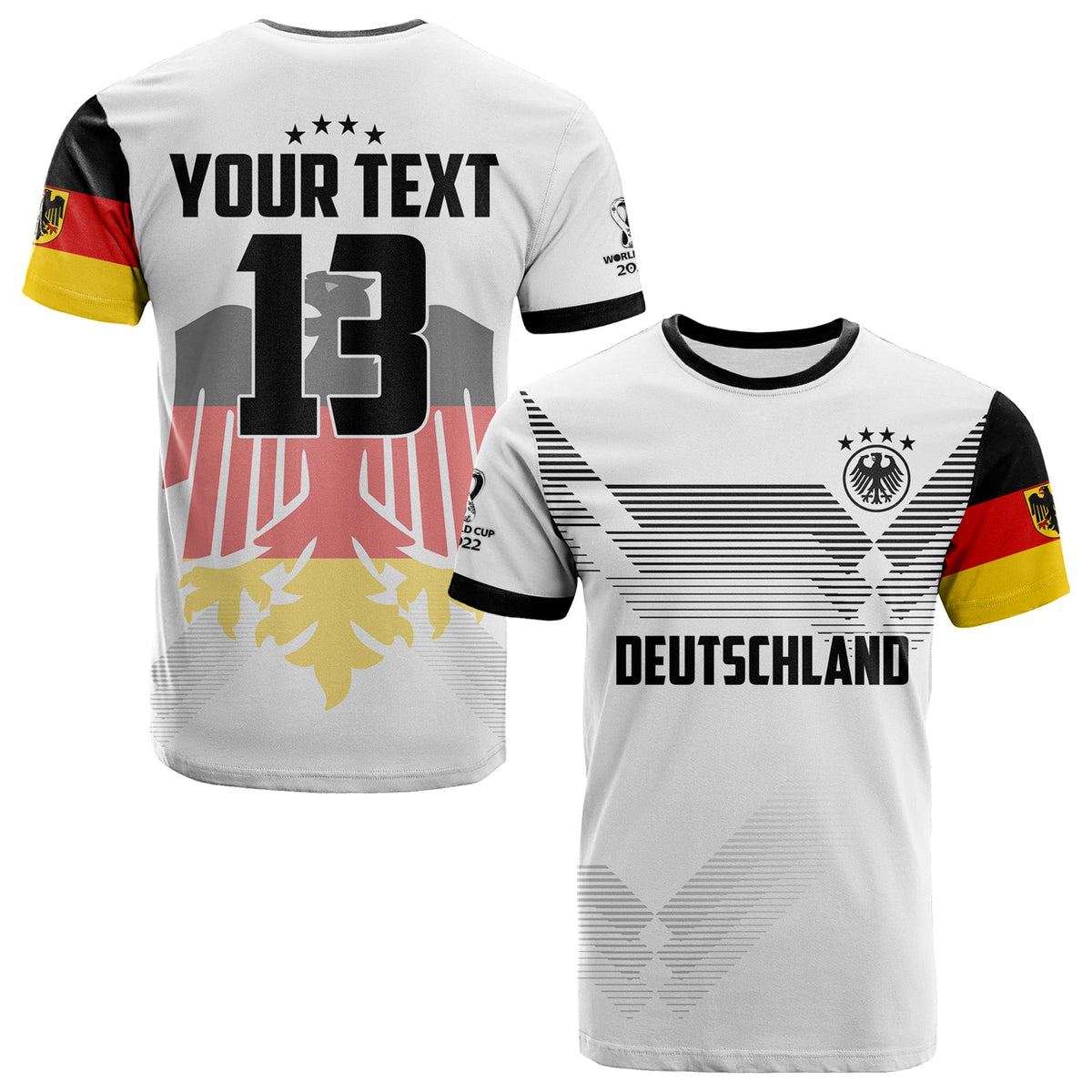 Custom Germany Football T Shirt Come On Nationalelf Soccer Deutschland Champions World Cup LT13 - Wonder Print Shop