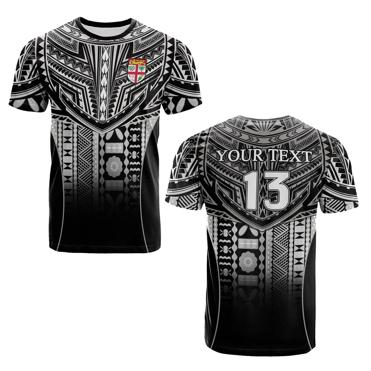 Custom Fiji Faithful T Shirt Version Black Custom Text and Number LT13 - Wonder Print Shop