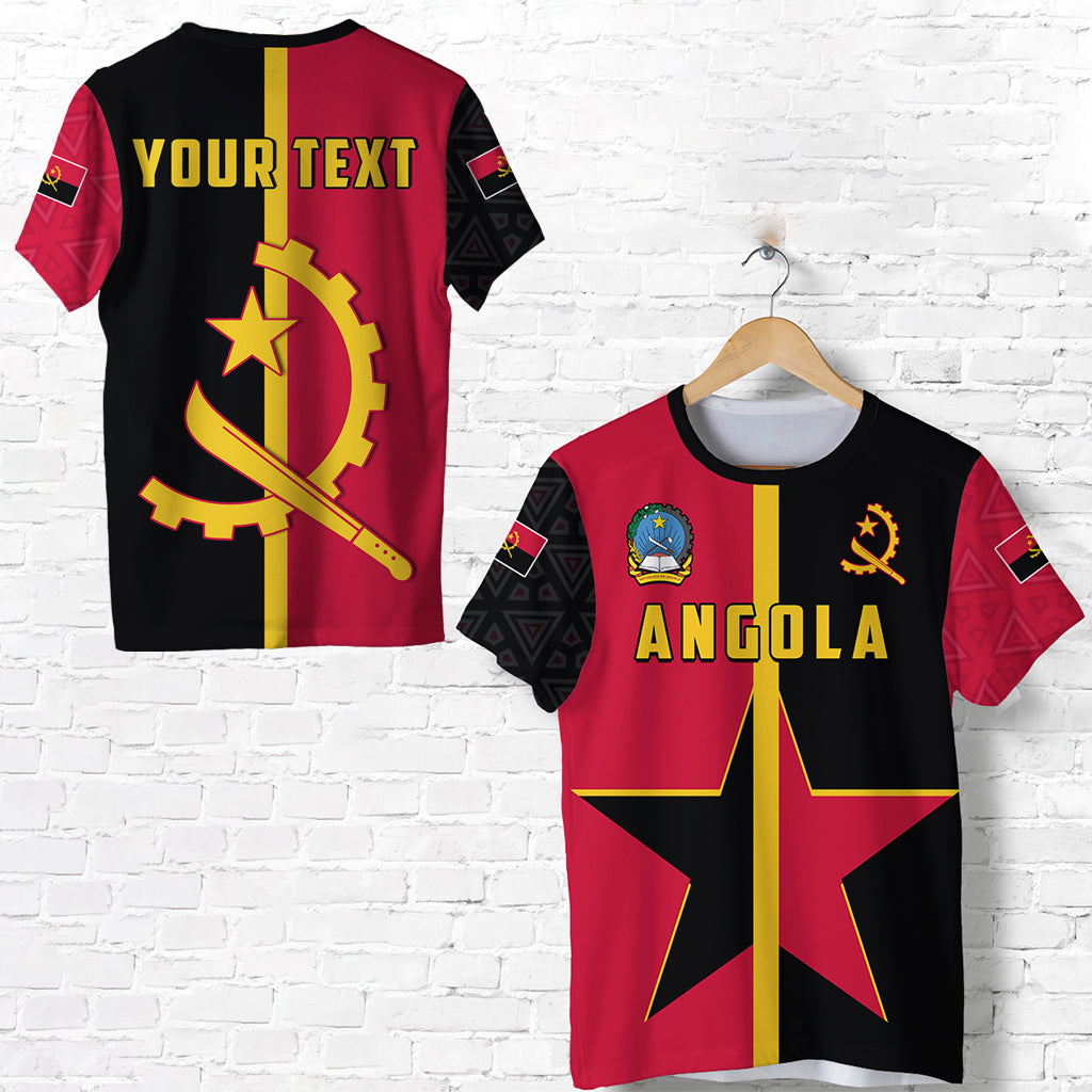 Custom Angola T Shirt Star and Flag Style Sporty LT13 - Wonder Print Shop