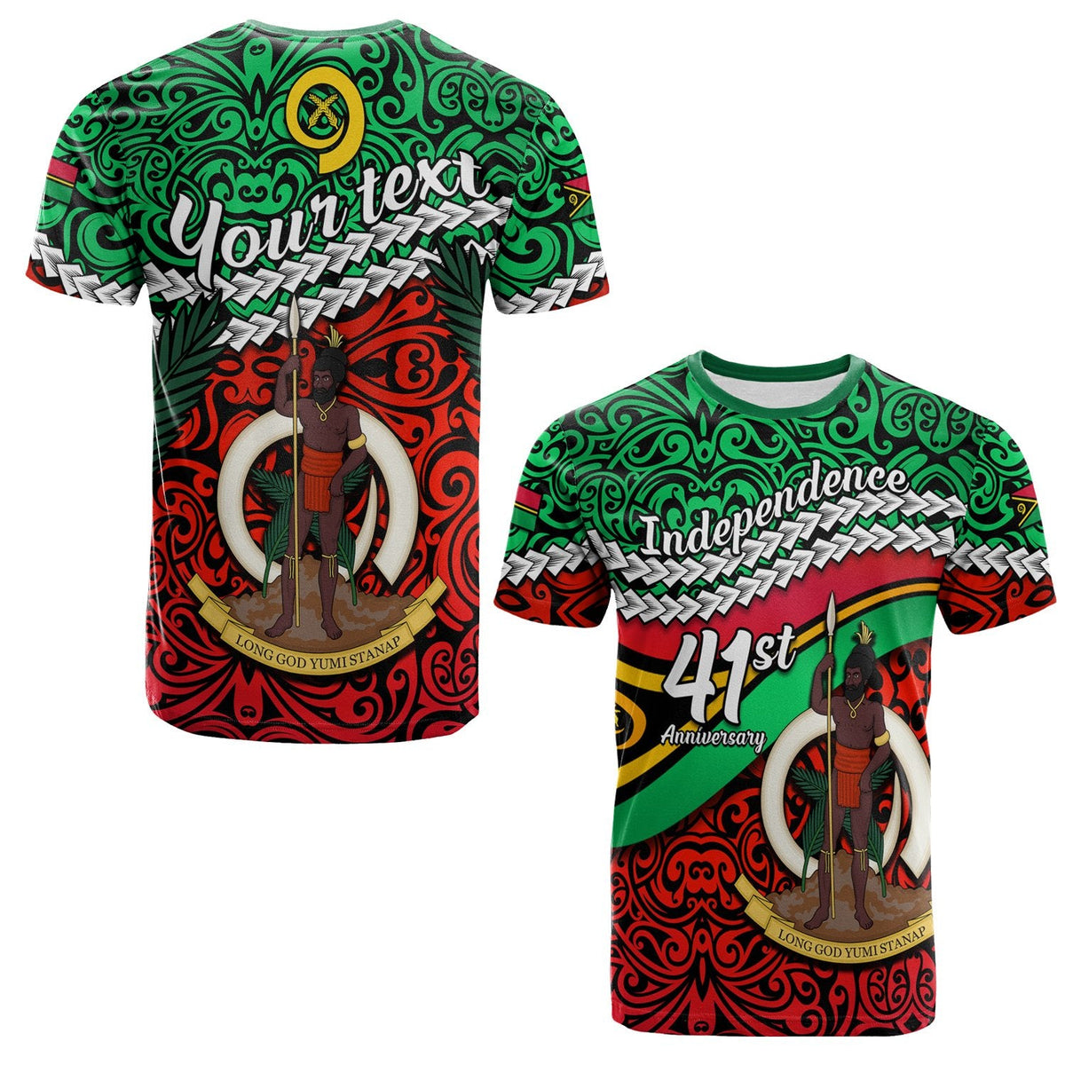 Custom Vanuatu Independence T Shirt Happy Anniversary LT13 - Wonder Print Shop