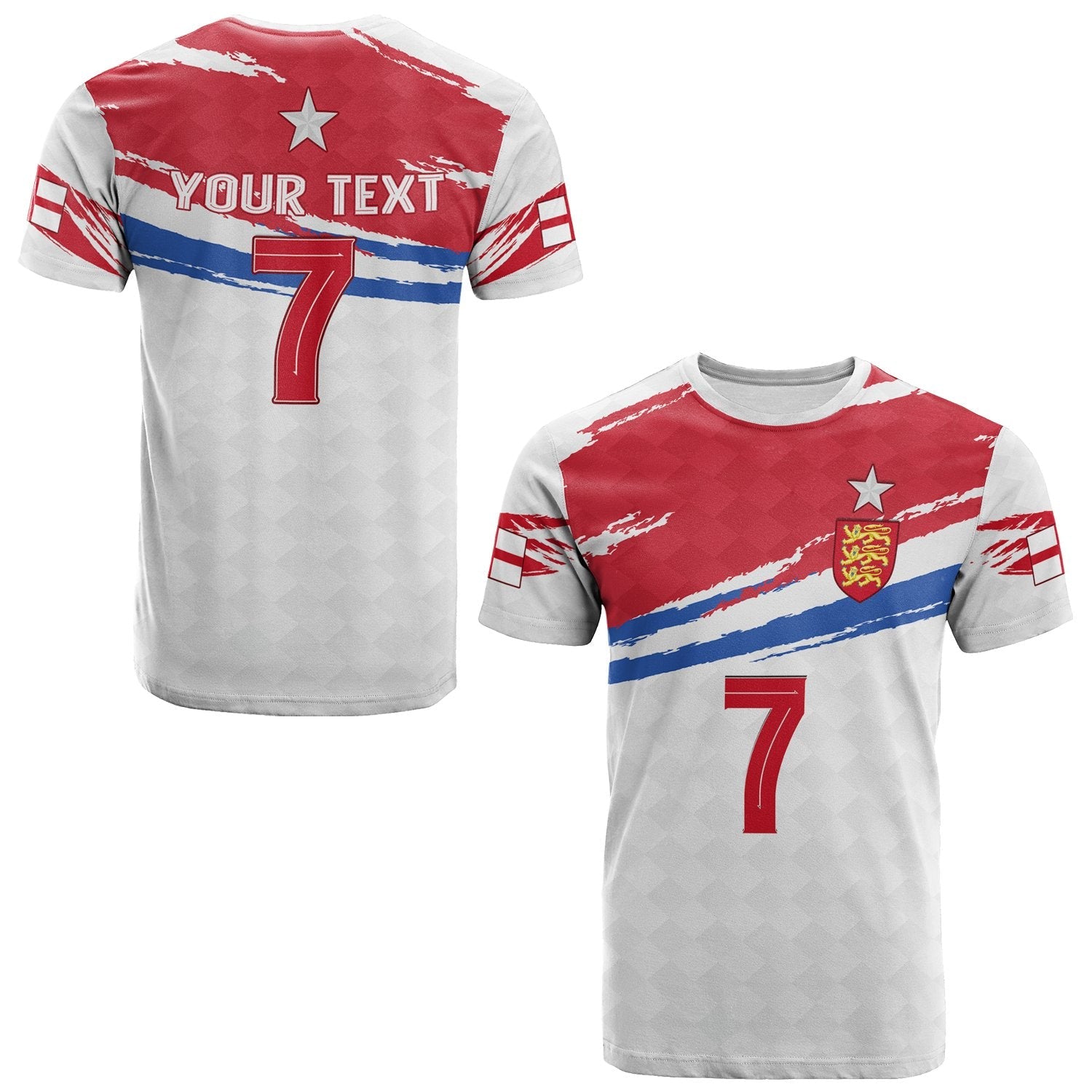 Custom England Football T Shirt Come On England Custom Text And Number LT13 - Wonder Print Shop