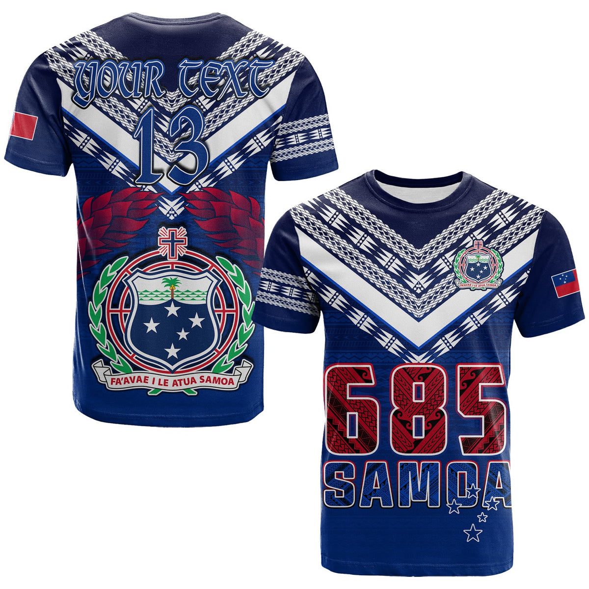 Custom Samoa 685 T Shirt Uso Aso Uma Toa Samoa Rugby History Made LT13 - Wonder Print Shop
