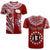 Custom Rarotonga Cook Islands T Shirt Turtle and Map Style Red LT13 - Wonder Print Shop