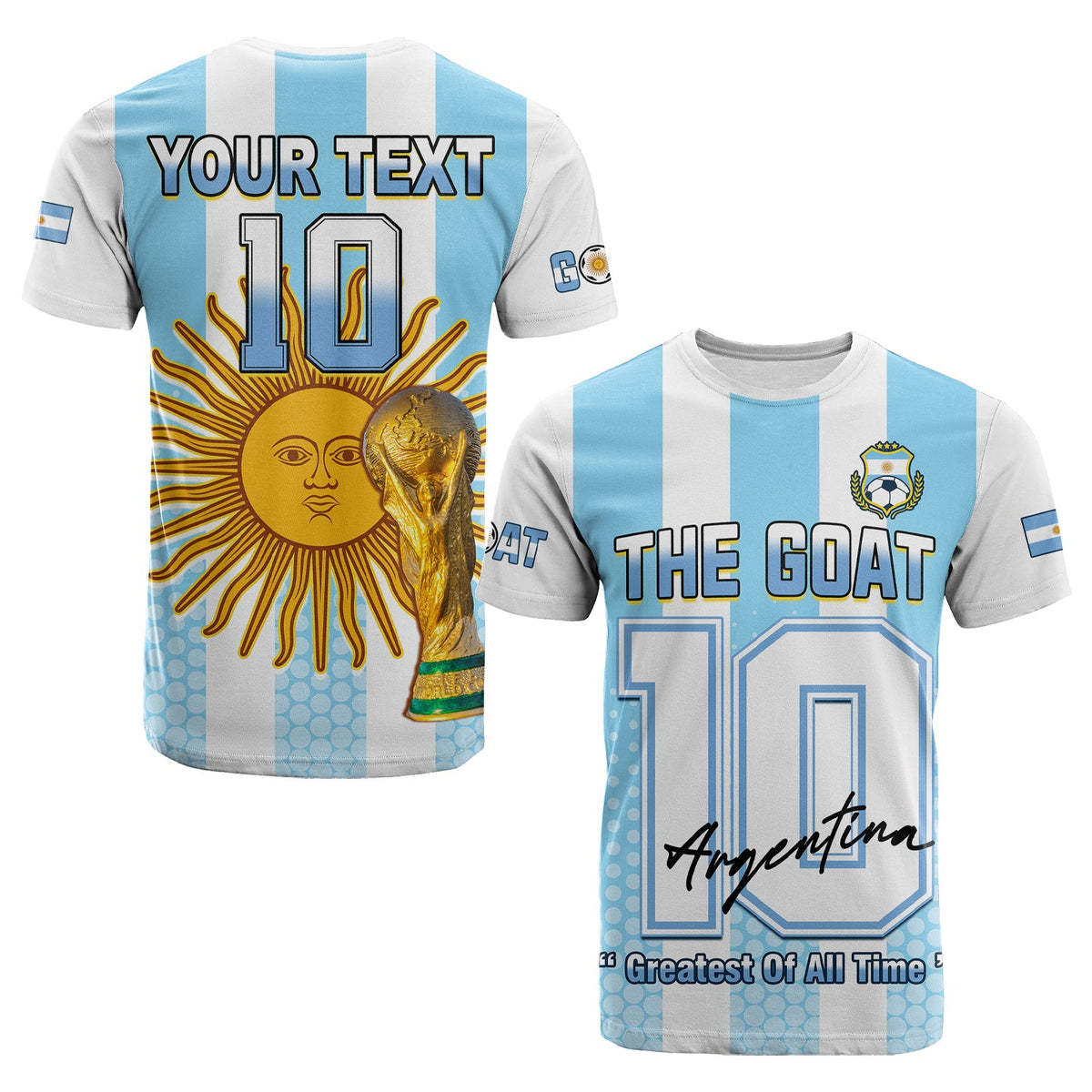Custom Argentina Football T Shirt Vamos La Albiceleste Soccer World Cup GOAT 2022 LT13 - Wonder Print Shop